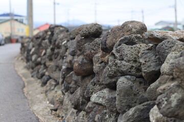 stone wall in the city