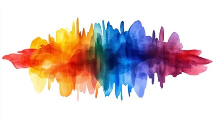 India Holi Festival Celebration Happiness Color Culture Powder Energy Colorful watercolor sound wave illustration.