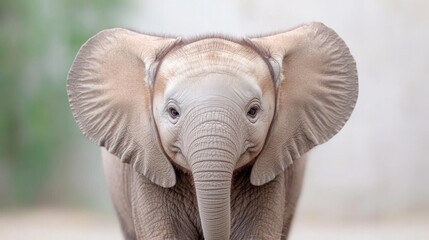 Adorable Albino Baby Elephant Closeup