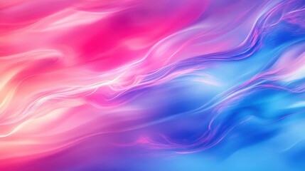 Abstract Pink Blue Swirling Wave Abstract Art