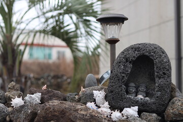 stone lantern in the garden