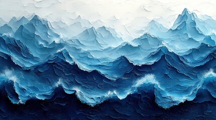 Obraz premium Textured waves in varying shades of blue create a dynamic ocean scene.