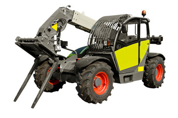 A telescopic handler, also called a telehandler