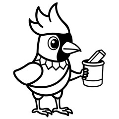 Cardinal Bird Vector Illustration – Cartoon, Clipart & Line Art Design on White Background,  Cardinal bird vector illustration in cartoon, clipart, and line art styles on a white background.