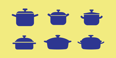 Cooking Pots and Pans Vector art illustration set collection with white background