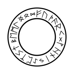 Old futhark rune wheel sign