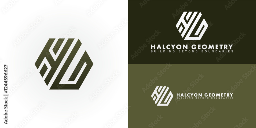 Poster the dynamic logo design features the initials hg creatively integrated into a striking hexagonal sha