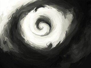 Abstract grayscale spiral vortex; digital art background
