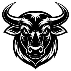 Bull Vector Illustration – Cartoon, Clipart & Line Art on White Background, Bold bull vector illustration in cartoon, clipart & line art style, isolated on a white background.