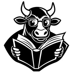 Cute Cow Vector Illustration – Cartoon, Clipart & Line Art on White Background, Cute cow vector illustration in cartoon, clipart, and line art style with a white background.