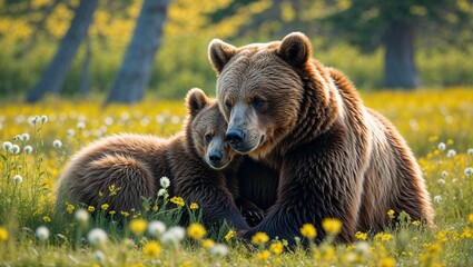 Fototapeta premium brown bear in the woods