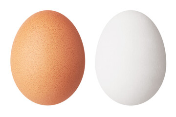 White and brown egg isolated on white