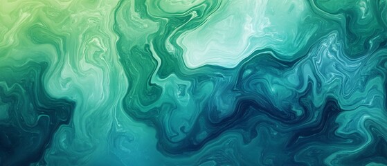 Fototapeta premium Abstract Swirling Teal and Green Marble Texture