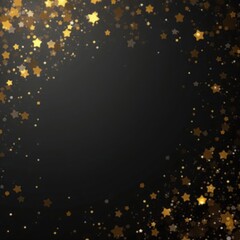 Matte black, scattered gold glitter, festive shine, sparkle, night, glamour