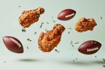 American football with fried chicken game night food