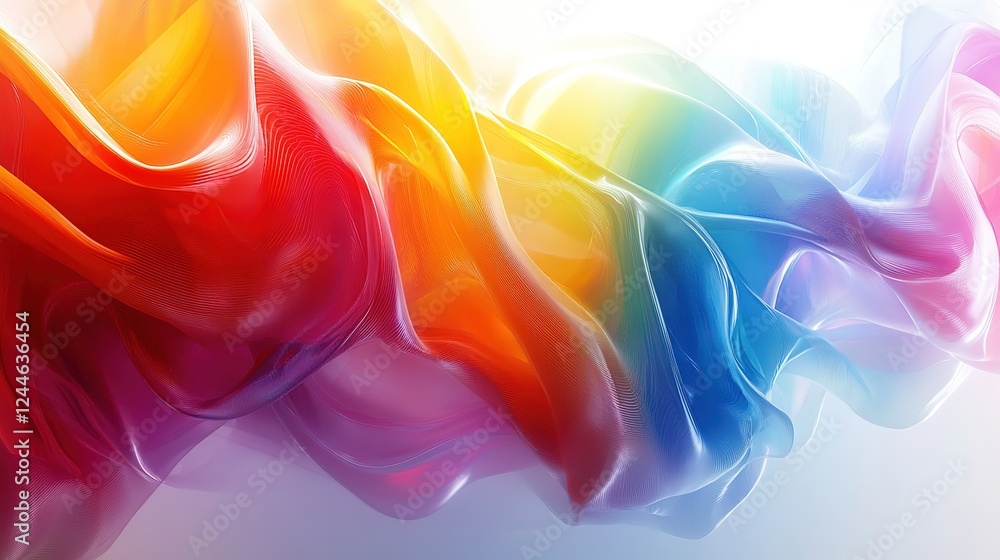 Poster dynamic flowing colors abstract art digital design bright environment close-up visual creativity
