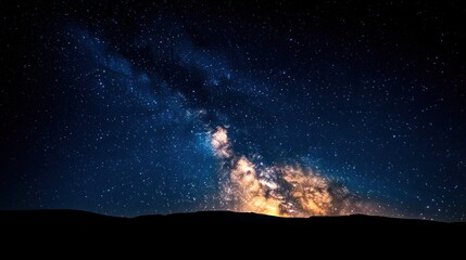 Milky Way over mountains at night