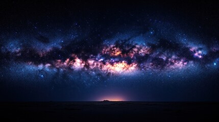 Fototapeta premium Milky Way Galaxy over Desert at Night