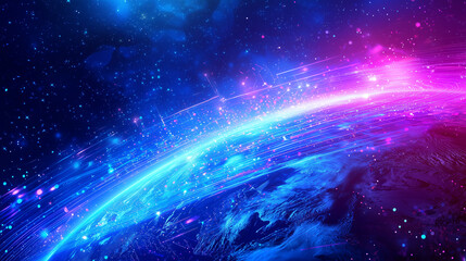 Obraz premium Futuristic Earth with Digital Connections and Global Communication