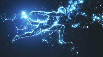Zodiac astral projection: a mystical figure astral projecting, with zodiac symbols glowing around them as they journey through the cosmos. stellar. illustration. Astral Projection Themes. Illustration