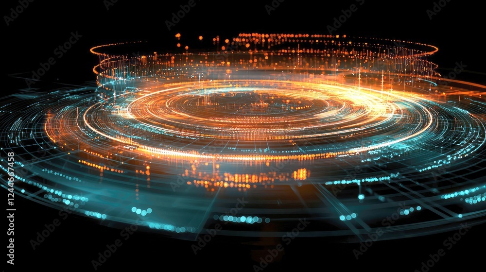Aufkleber abstract digital data network: futuristic technology visualization. a captivating artwork exploring 
