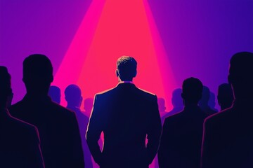 CEO addressing employees, leadership and vision concept