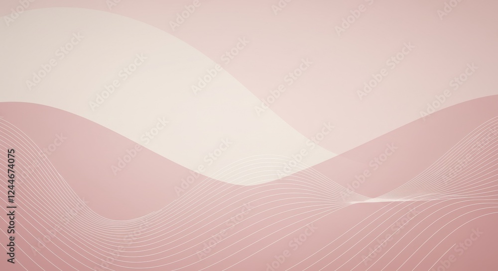 Poster elegant abstract background with soft pink and cream gradient waves