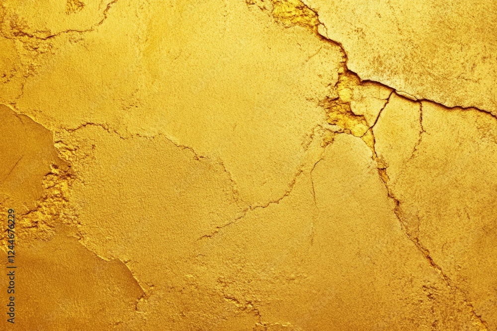 Poster textured metallic gold surface with cracks and rough patterns
