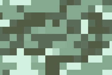 Modern green square pixel camouflage pattern with a sharp digital design. Abstract background concept