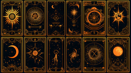 Obraz premium tarot cards occult magic