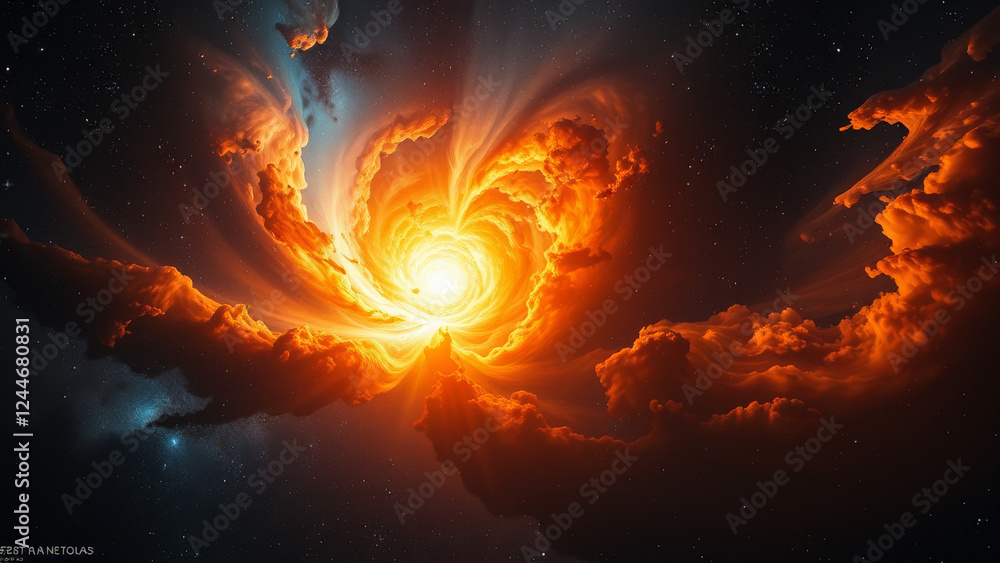 Canvas Prints fiery celestial clouds in the cosmos background
