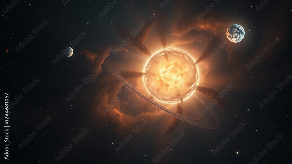 Canvas Prints celestial explosion in the universe background