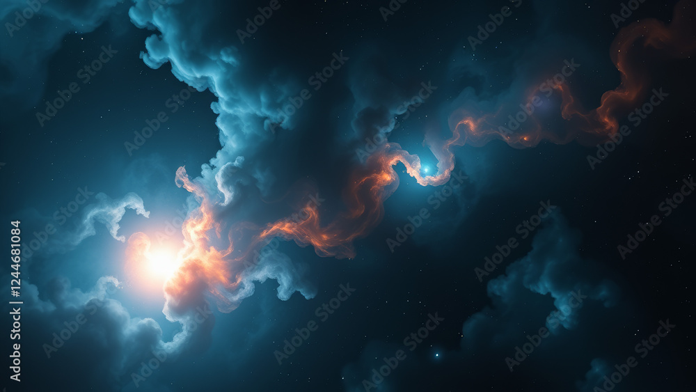 Canvas Prints stunning nebula in deep space background