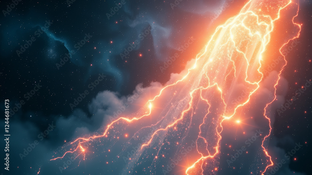 Canvas Prints stunning lightning in space background