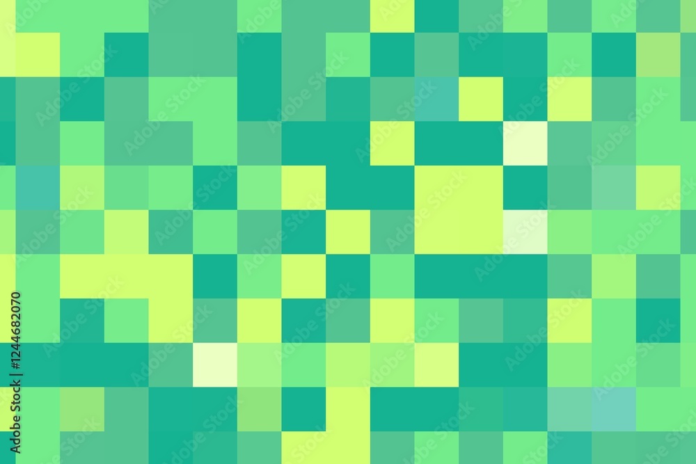 Aufkleber vibrant green tones square pixel pattern with a clean digital structure. abstract background concept