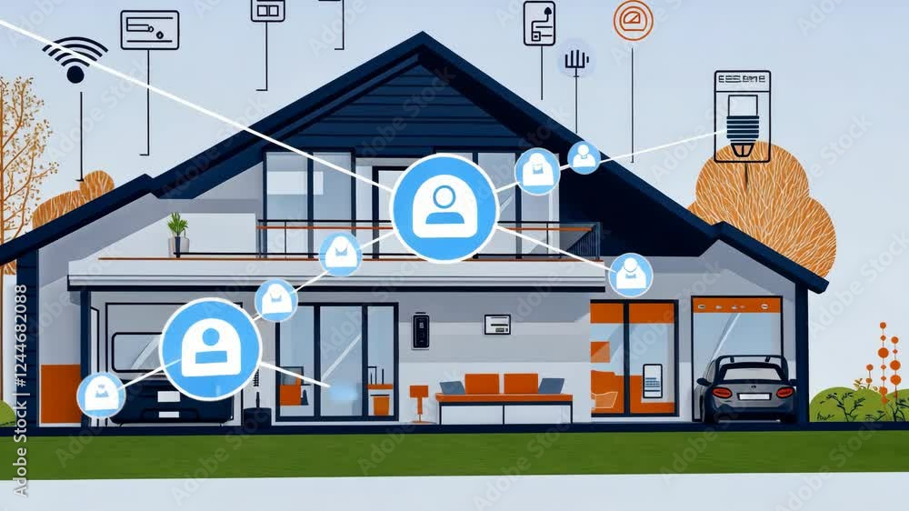 Poster smart home connectivity and internet of things automation visualization