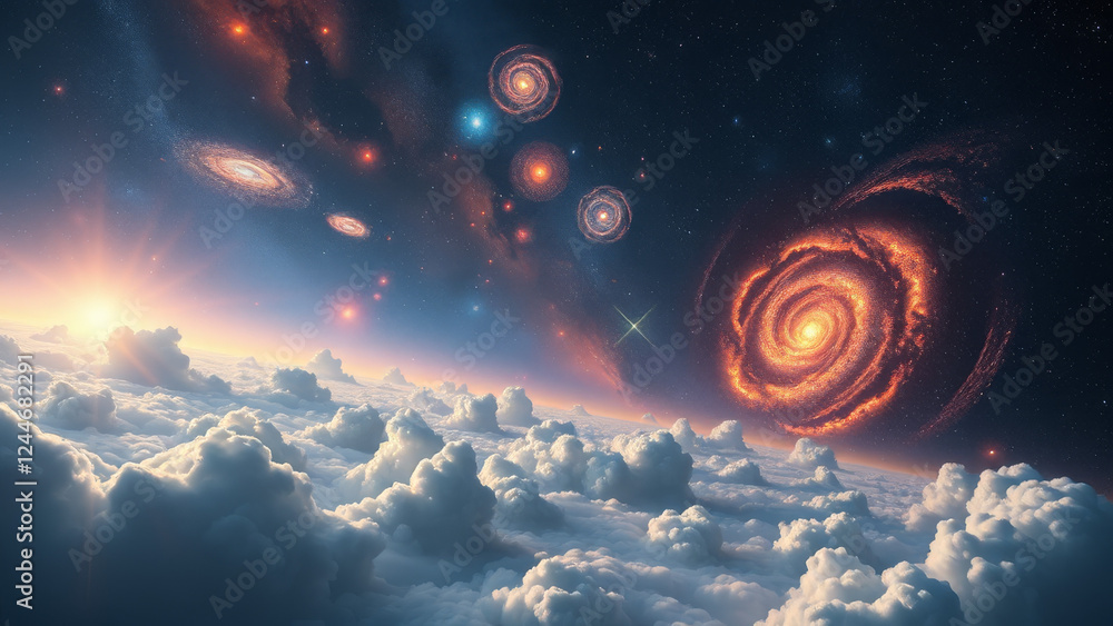 Canvas Prints celestial cloudscape: a cosmic view background