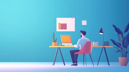 Fototapeta premium Business innovation process flat design front view modern technology animation vivid. 
