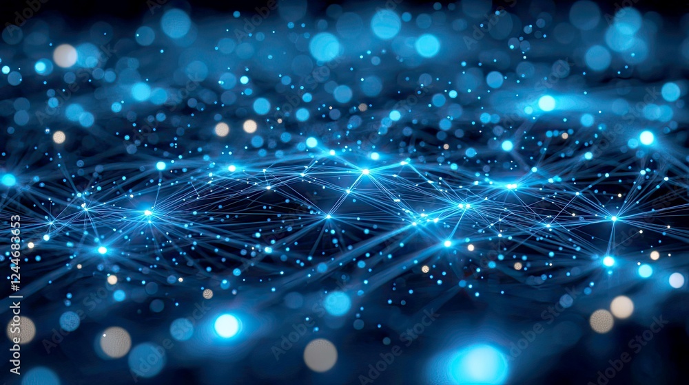 Aufkleber abstract network connection: digital data flow and global communication in cyberspace