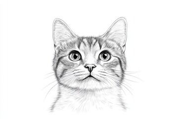 Obraz premium Cat with its eyes open and looking at the camera