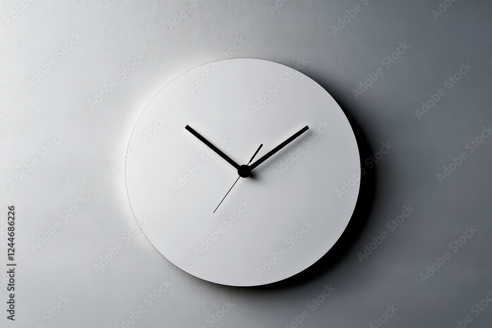 Poster white clock with black hands showing the time of 10:30