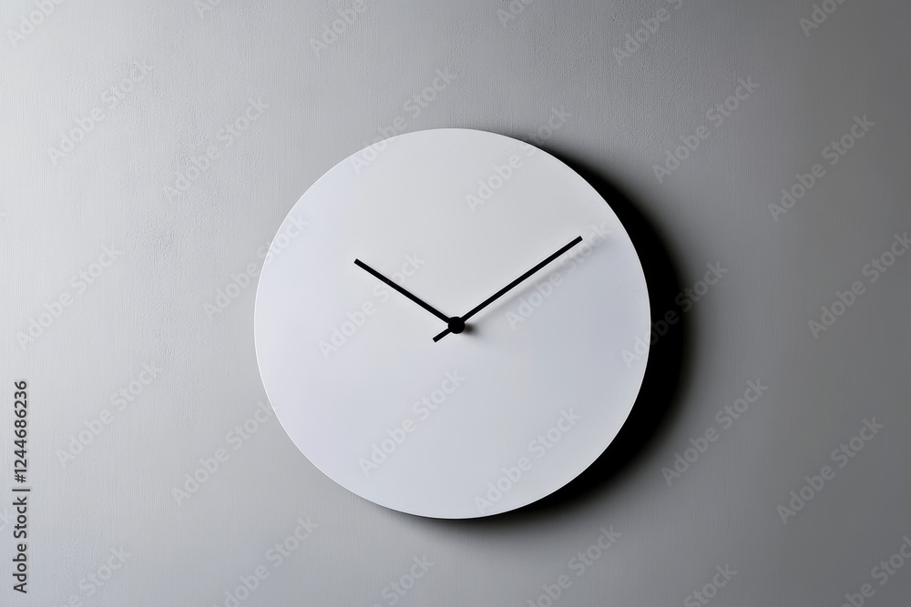 Poster white clock with black hands showing the time of 10:30