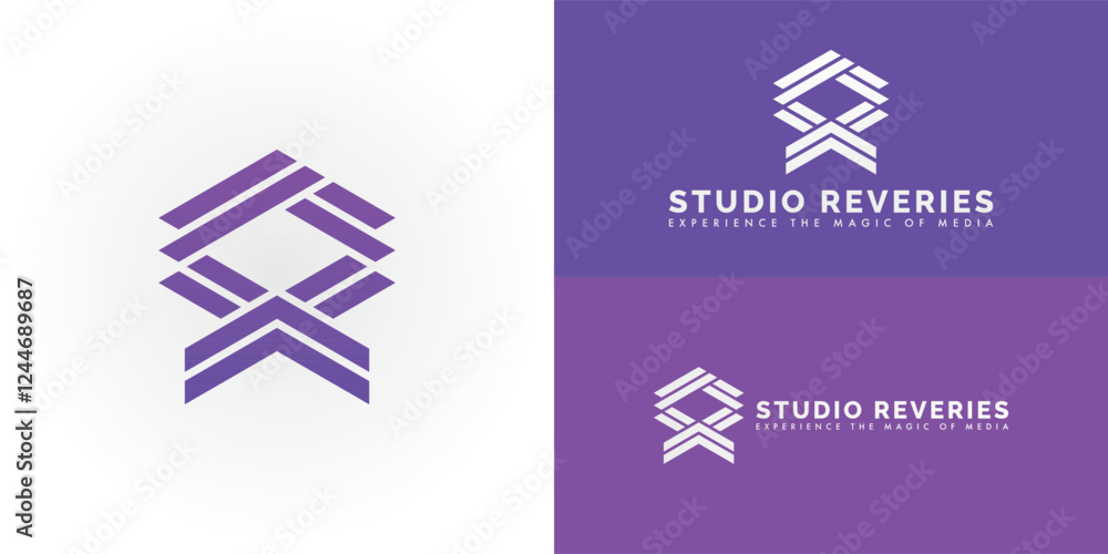 Aufkleber the dynamic logo design features the initials sr creatively integrated into a unique geometric patte