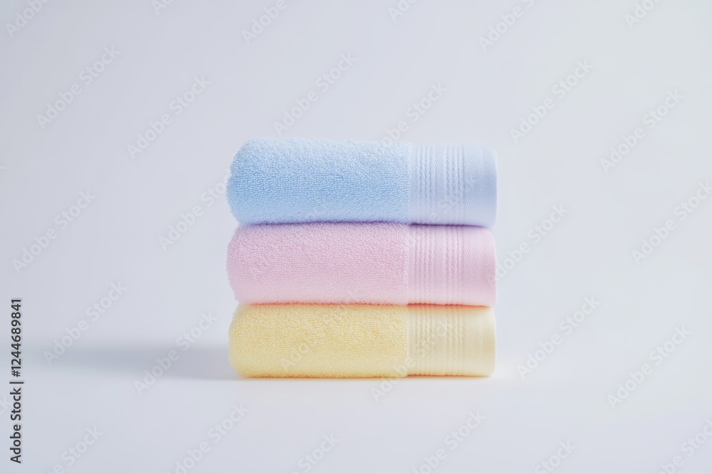 Poster three towels stacked on top of each other in a row