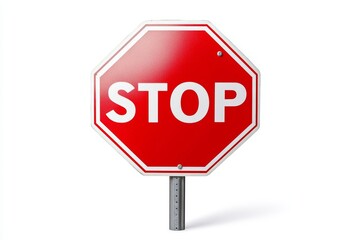 Obraz premium Stop sign is shown in a white background