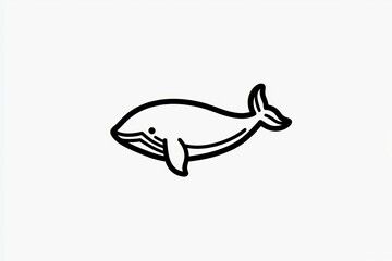Obraz premium Whale is drawn in black and white