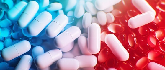 White Capsules and Red Gel Capsules Medical Treatment
