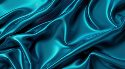 Fototapeta premium Capture the elegance with flowing teal satin, its rich color and delicate folds add depth.