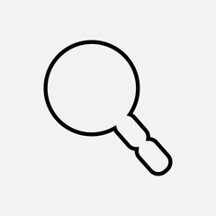lineart illustration of a magnifying glass.