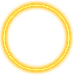 golden glowing neon frame circle